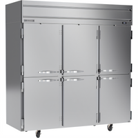 Beverage-Air Horizon Series Three-Section Top-Mount Reach-In Refrigerator with Six Half-Solid Doors, 71.52 Cu. Ft.