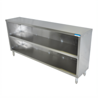 BK Resources Open Front Stainless Steel Dish Cabinet with Fixed Shelf, 36 x 15 Inches