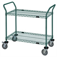 Quantum 30 Inch x 18 Inch 2-Shelf Wire Utility Bus Cart with U-Handles
