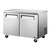 Turbo Air E-Line 48-1/4-Inch Two-Section Undercounter Freezer with Solid Doors, 13.2 Cu. Ft., Self-Contained Rear-Mounted Refrigeration