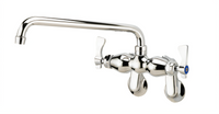 Krowne Royal Series Splash-Mounted Commercial Faucet with 12-Inch Swing Spout and Adjustable 2-1/4 to 8-1/4-Inch Centers