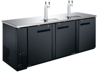 Black Diamond 90-Inch Commercial Draft Beer Dispenser with 2 Double Tap Towers, 3 Doors, 32 Cu. Ft., 115V