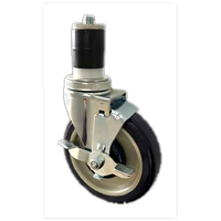 Sapphire Manufacturing Universal Swivel Stem Caster Set for Work Tables & Equipment Stands, 5-Inch Polyurethane Wheels