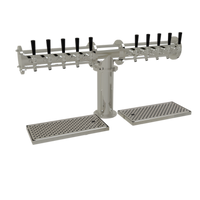 Glastender PT-10-MFR 10-Faucet Countertop Glycol-Cooled Pipe Tee Draft Dispensing Tower, Mirror Finish