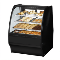 True Specialty Display 36-1/4 Inch Countertop Full-Service Dry Glass Pastry Display Case with Curved Front