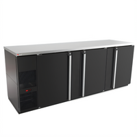 Pro-Line E-Series Three-Section Refrigerated Back Bar Cabinet, 95-1/2 Inch, 39.2 Cu. Ft., Self-Contained