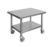 Dinex Stainless Steel Bench-Type Mixer Stand with Open Base, Undershelf, and Casters