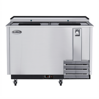 KoolMore 50-Inch Commercial Bottle Cooler with Built-In Opener, 14 Cu. Ft., Stainless Steel, 115V