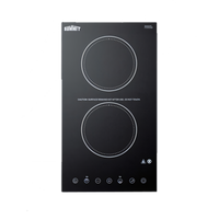 Summit Commercial 2-Burner 115V Radiant Electric Built-In Cooktop with Black Schott Ceramic Glass Surface