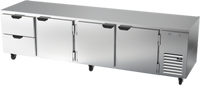 Beverage-Air UCRD119AHC-2 Four-Section Undercounter Refrigerator with 2 Drawers and 3 Solid Doors
