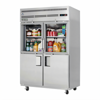 Everest Refrigeration EGSH4 Two-Section Reach-In Refrigerator with Combination Glass and Solid Half Doors, 48.0 Cu. Ft.