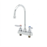T&S Brass B-1141-CR Workboard Faucet, Swivel Gooseneck, 4-Inch Centers, Deck Mount, Polished Chrome