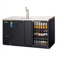 Everest Refrigeration 68-Inch Two-Section Back Bar & Direct Draw Keg Refrigerator Combo with 1 Draft Tower