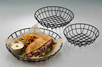 American Metalcraft 8-Inch Round Black Wire Serving Basket