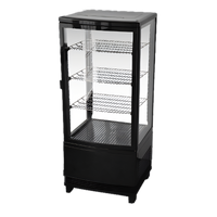 Omcan 17-Inch Countertop Four-Sided Glass Refrigerated Showcase, Single Door, 2.9 Cu. Ft.