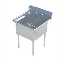 Sapphire 1-Compartment Stainless Steel Commercial Sink with 9-3/4 Inch Backsplash and Legs