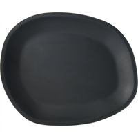 Ridge 18-Inch Oblong Melamine Platter, Slate Matte Finish
