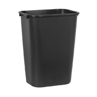 Rubbermaid Commercial Medium Black Plastic Waste Basket, 41.25 Quarts