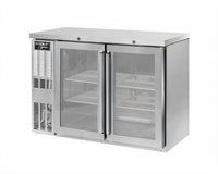 Kool-It Signature 48-Inch Two-Section Glass Door Back Bar Cooler with Stainless Steel Top
