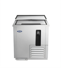 Atosa MBC24GR 24-3/8-Inch Horizontal Bottle Cooler with Locking Sliding Lid, 4 Cu. Ft., Stainless Steel, Self-Contained Side-Mount Refrigeration