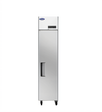 Atosa One-Section Top-Mount Reach-In Refrigerator, 13 Cu. Ft., Left-Hinged Solid Door, Stainless Steel