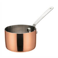Winco 5 oz. Copper-Plated Round Mini Sauce Pan