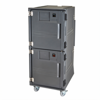 Cambro Pro Cart Ultra Security Package Electric Hot/Cold Insulated Food Pan Carrier, 2-Compartment Front Loading