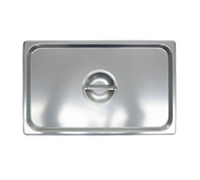 Full-Size Solid Flat Stainless Steel Steam Table Pan Cover with Recessed Handle