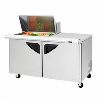 Turbo Air Super Deluxe 60-Inch Mega Top Sandwich/Salad Prep Table Refrigerator, 2-Section, 12-Pan, 19 Cu. Ft.