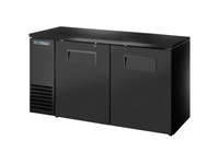 60-Inch Wide, 24-Inch Deep Two-Section Single-Zone Back Bar Cooler with Solid Swing Doors and Black Exterior