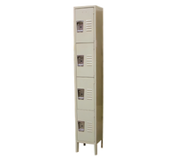 Omcan 4-Tier Painted Steel Floor Locker with Recessed Handle, 12 x 18 x 78 Inches