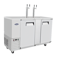 Atosa 57.8-Inch 2-Door Direct Draw Keg Cooler with 2 Dual Faucet Towers