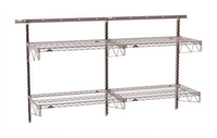 Metro SmartWall Double-Wide Two-Tier Wall-Mounted Starter Shelving Kit with 4 Wire Shelves
