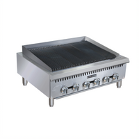 Black Diamond 36-Inch Heavy Duty Radiant Gas Countertop Charbroiler, 6 Burners