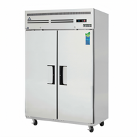 Everest Refrigeration ESR2 Two-Section Reach-In Refrigerator, 48 Cu. Ft., Self-Contained Top-Mounted, Stainless Steel