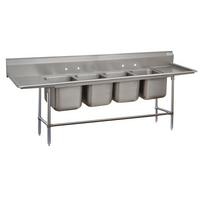 Advance Tabco Regaline 4-Compartment Drainboard Sink with Left & Right 36-Inch Drainboards