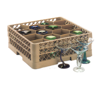 Vollrath Rack Max® Full-Size 12-Compartment Glass/Stemware Dishwasher Rack with Extenders