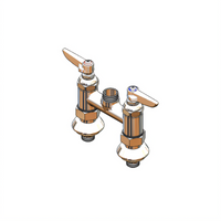 T&S Brass 4-Inch Centers Deck Mount Swivel Mixing Faucet, Less Nozzle