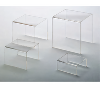 American Metalcraft Clear Acrylic Square Buffet Riser Set, 4-Piece