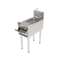 Perlick Top Shelf 12-Inch Full-Depth Freestanding Underbar Hand Sink with Integrated Soap and Paper Towel Dispensers