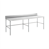 Sapphire 96-Inch Stainless Steel Worktable with 5-Inch Backsplash and Open Base
