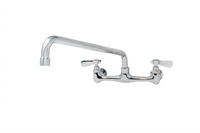 Omcan USA Splash-Mounted Commercial Faucet with 16-Inch Swing Spout, 8-Inch Centers