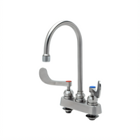 T&S Brass EverSteel 4-Inch Centers Deck-Mount Workboard Faucet with 5-3/4-Inch Swivel Gooseneck Spout