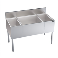 Krowne Royal Series 48-Inch Underbar Multi-Station Ice Bin with Center Ice Bin and Dual Insulated Bottle Wells