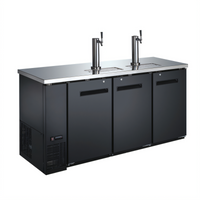 Omcan Commercial 3-Section Flat Top Draft Beer Cooler/Kegerator, 73-Inch Wide, 19.6 Cu. Ft.