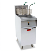 Omcan 40 lb. Electric Floor Fryer with Stainless Steel Full Pot, 240V, 1-Phase