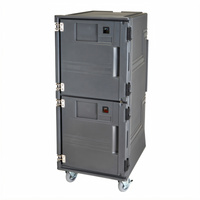 Cambro Pro Cart Ultra Security Package 28-Inch Wide 2-Compartment Electric Front-Loading Hot/Cold Food Pan Carrier