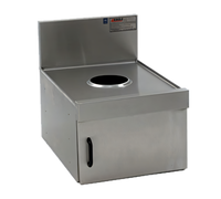 Eagle Spec-Bar 18 x 24 Inch Underbar Dry Waste Unit with 6-Inch Round Opening and Hinged Front Door