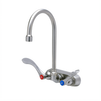 EverSteel 4-Inch Centers Wall Mount Stainless Steel Workboard Mixing Faucet with 5 3/4-Inch Swivel Gooseneck Spout