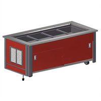 Atlas Metal BLC-5-RM-BU 5-Pan Mobile Refrigerated Buffet Cold Food Serving Counter